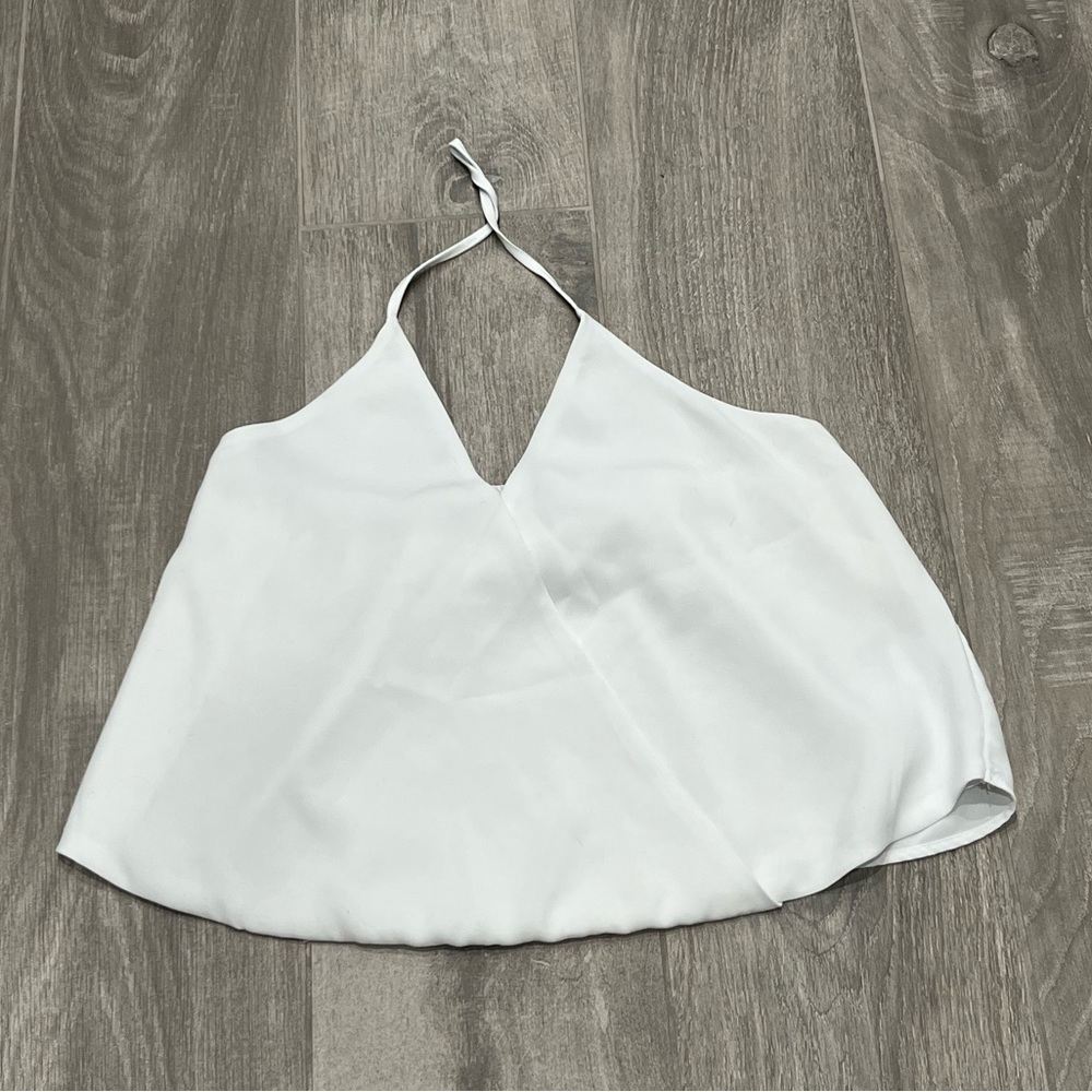 TOBI white cross cross halter top- L